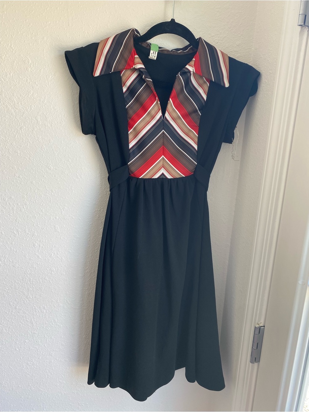 Vintage Black and Striped Babydoll Dress